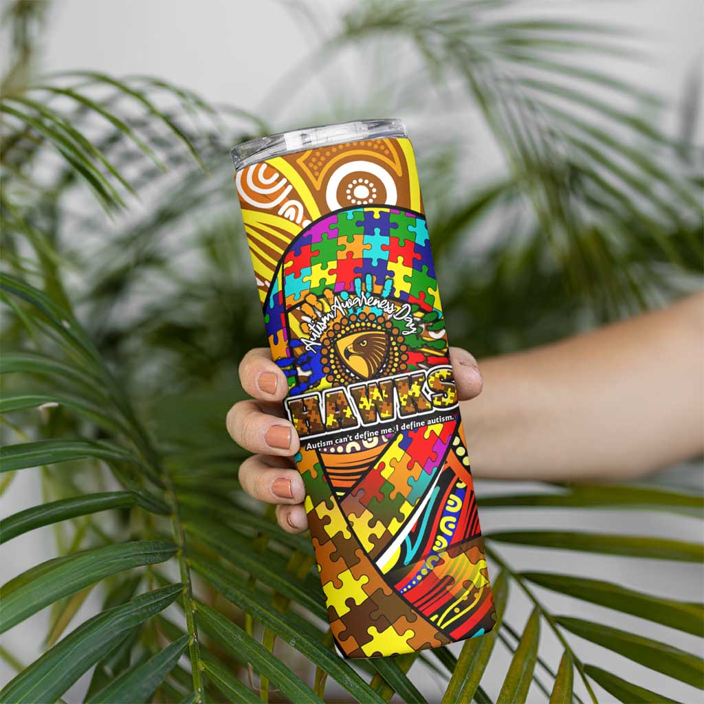Autism Awareness Australia Hawthorn Hawks Skinny Tumbler Aboriginal Indigenous Art