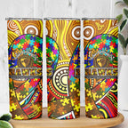 Autism Awareness Australia Hawthorn Hawks Skinny Tumbler Aboriginal Indigenous Art