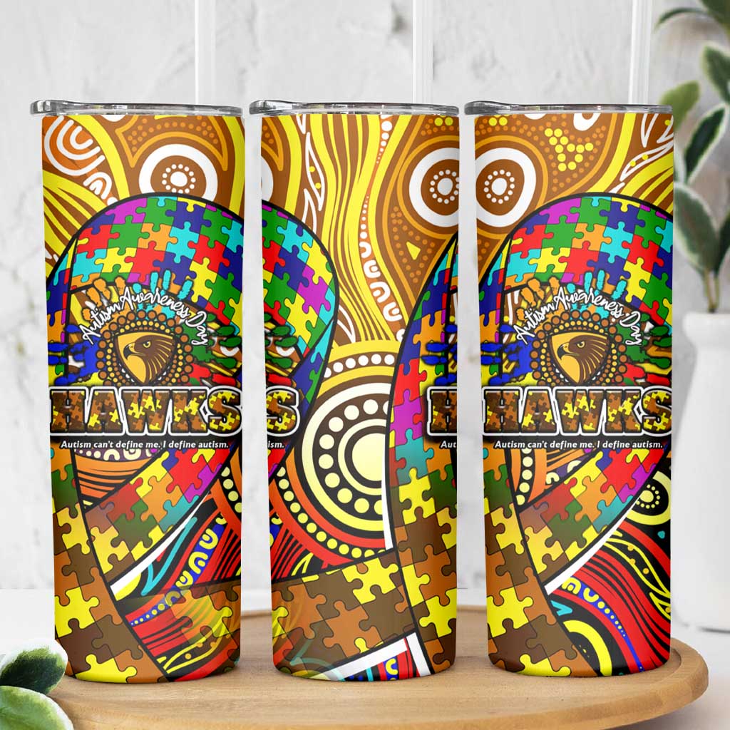 Autism Awareness Australia Hawthorn Hawks Skinny Tumbler Aboriginal Indigenous Art