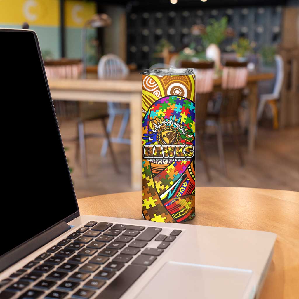 Autism Awareness Australia Hawthorn Hawks Skinny Tumbler Aboriginal Indigenous Art