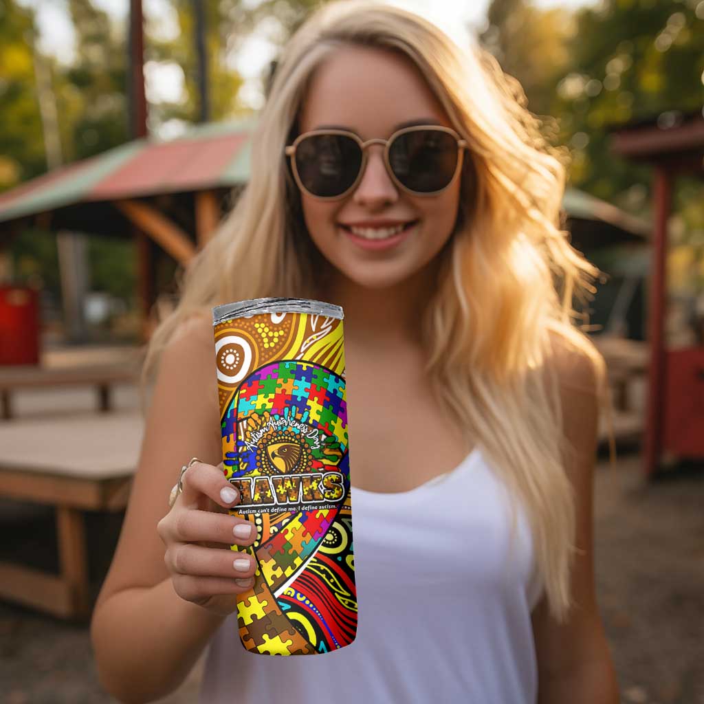 Autism Awareness Australia Hawthorn Hawks Skinny Tumbler Aboriginal Indigenous Art