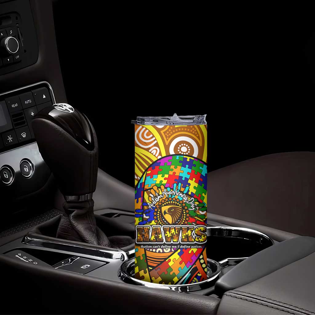 Autism Awareness Australia Hawthorn Hawks Skinny Tumbler Aboriginal Indigenous Art