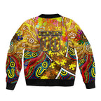 Autism Awareness Australia Hawthorn Hawks Sleeve Zip Bomber Jacket Aboriginal Indigenous Art