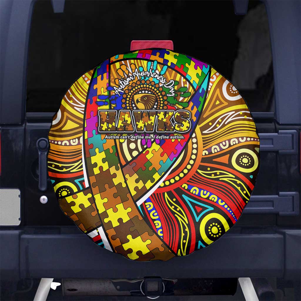 Autism Awareness Australia Hawthorn Hawks Spare Tire Cover Aboriginal Indigenous Art