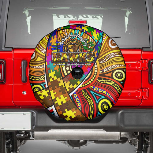 Autism Awareness Australia Hawthorn Hawks Spare Tire Cover Aboriginal Indigenous Art