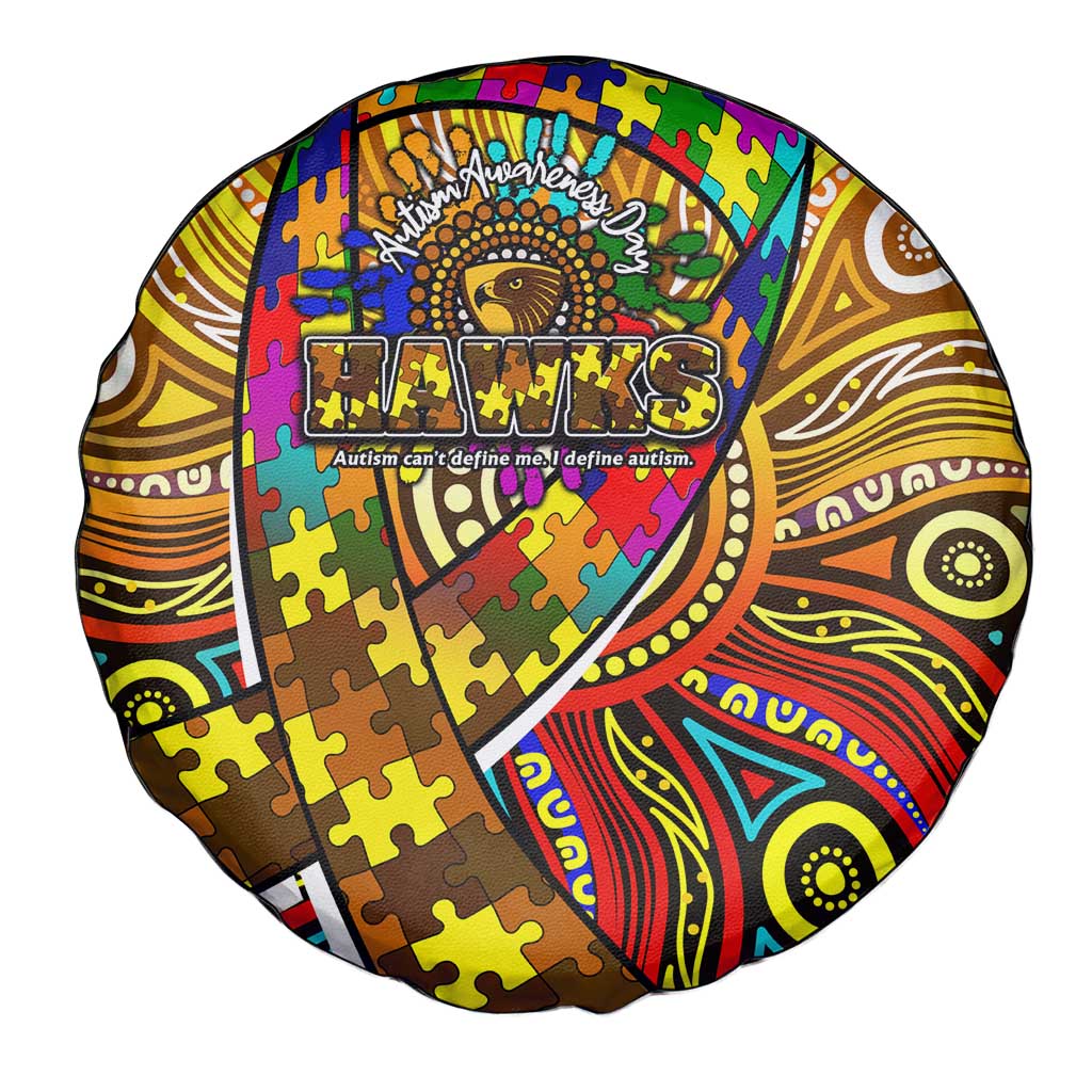 Autism Awareness Australia Hawthorn Hawks Spare Tire Cover Aboriginal Indigenous Art