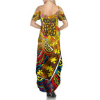 Autism Awareness Australia Hawthorn Hawks Summer Maxi Dress Aboriginal Indigenous Art