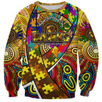 Autism Awareness Australia Hawthorn Hawks Sweatshirt Aboriginal Indigenous Art