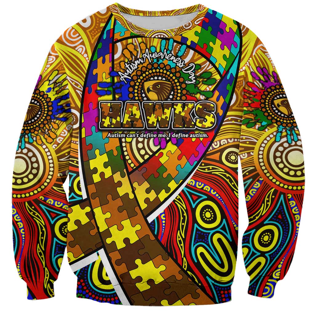 Autism Awareness Australia Hawthorn Hawks Sweatshirt Aboriginal Indigenous Art