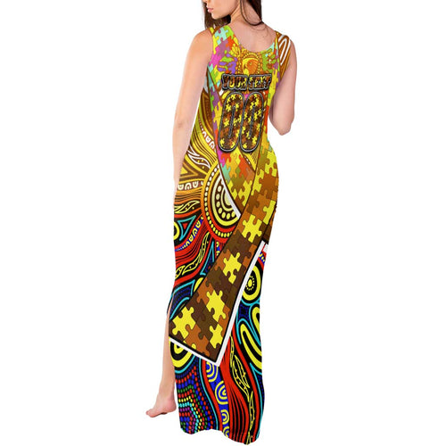 Autism Awareness Australia Hawthorn Hawks Tank Maxi Dress Aboriginal Indigenous Art