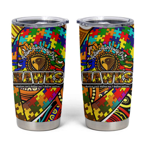 Autism Awareness Australia Hawthorn Hawks Tumbler Cup Aboriginal Indigenous Art
