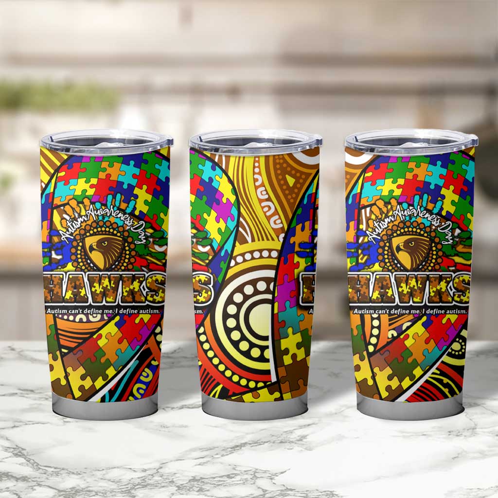 Autism Awareness Australia Hawthorn Hawks Tumbler Cup Aboriginal Indigenous Art