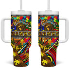 Autism Awareness Australia Hawthorn Hawks Tumbler With Handle Aboriginal Indigenous Art