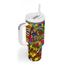 Autism Awareness Australia Hawthorn Hawks Tumbler With Handle Aboriginal Indigenous Art