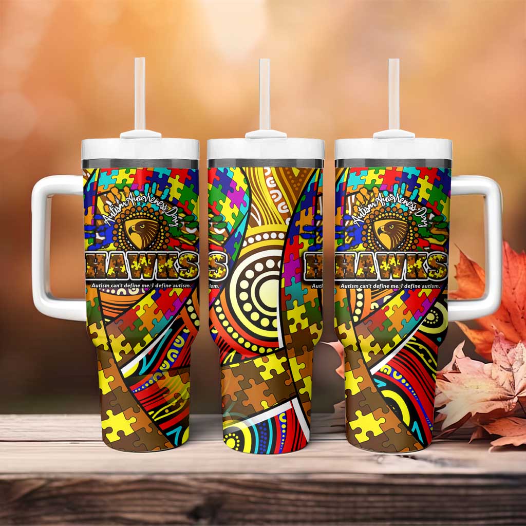 Autism Awareness Australia Hawthorn Hawks Tumbler With Handle Aboriginal Indigenous Art