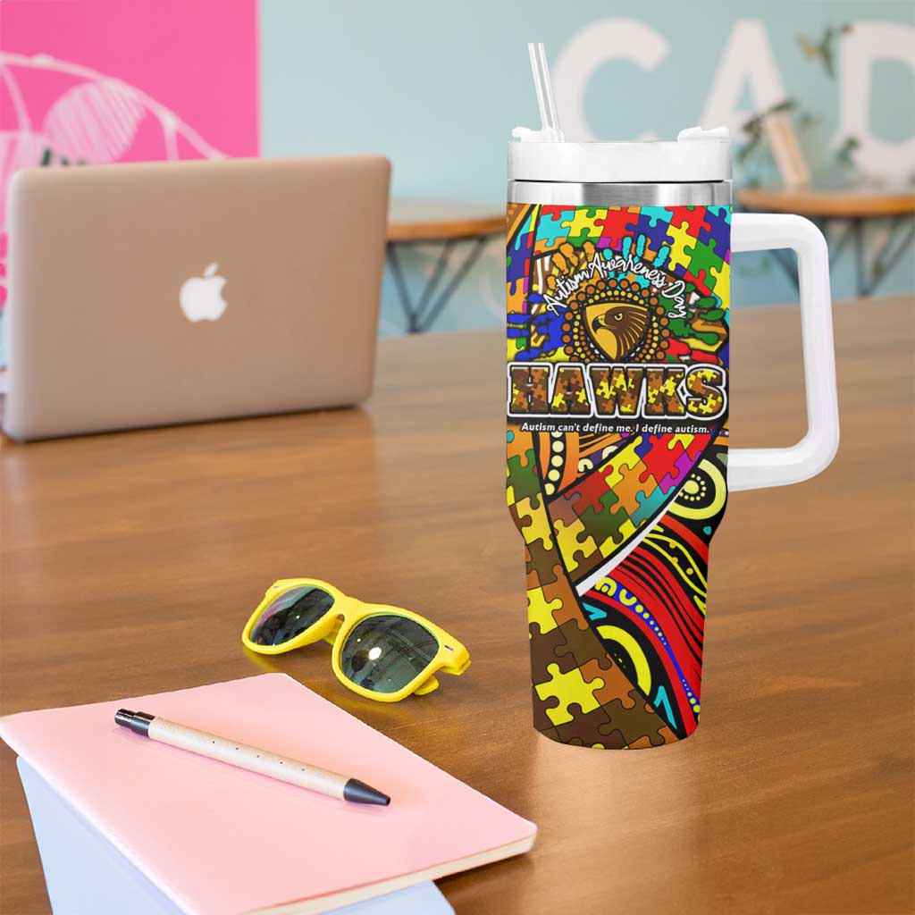 Autism Awareness Australia Hawthorn Hawks Tumbler With Handle Aboriginal Indigenous Art