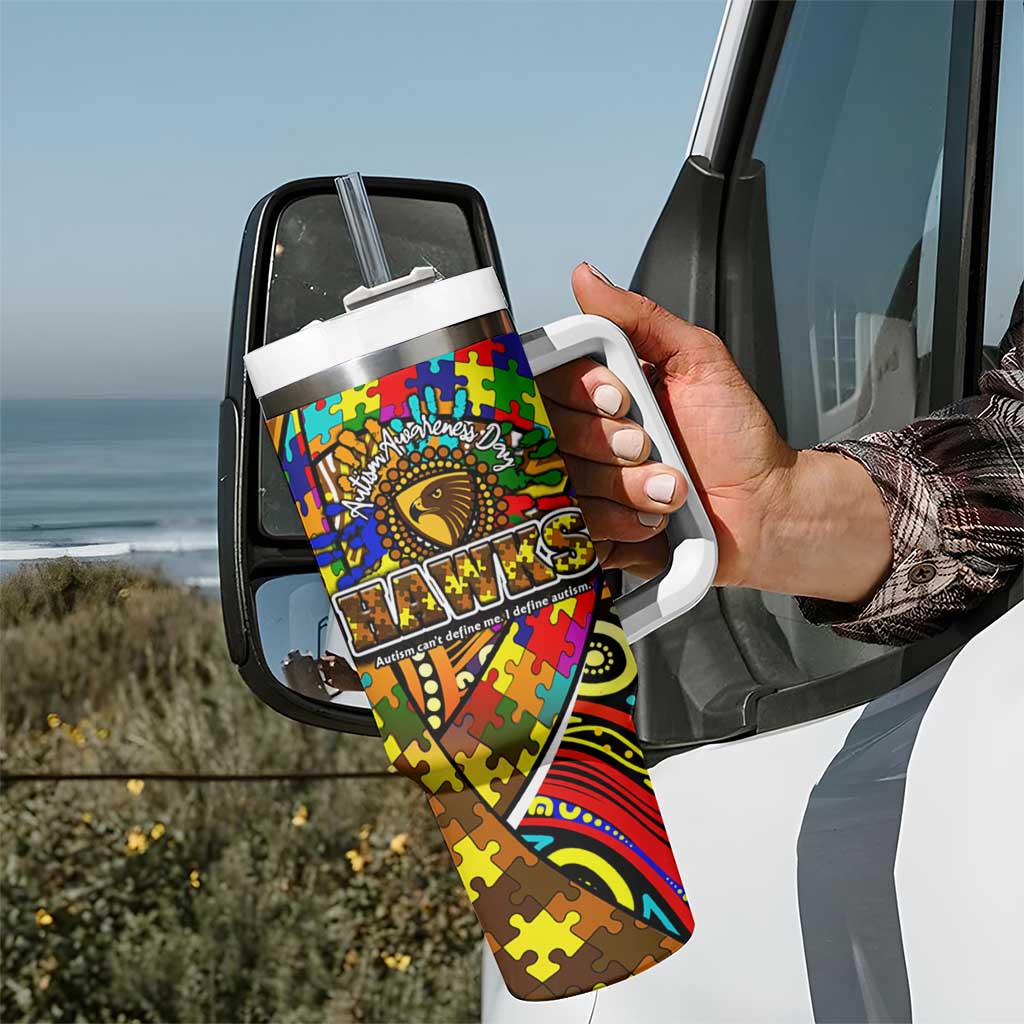 Autism Awareness Australia Hawthorn Hawks Tumbler With Handle Aboriginal Indigenous Art