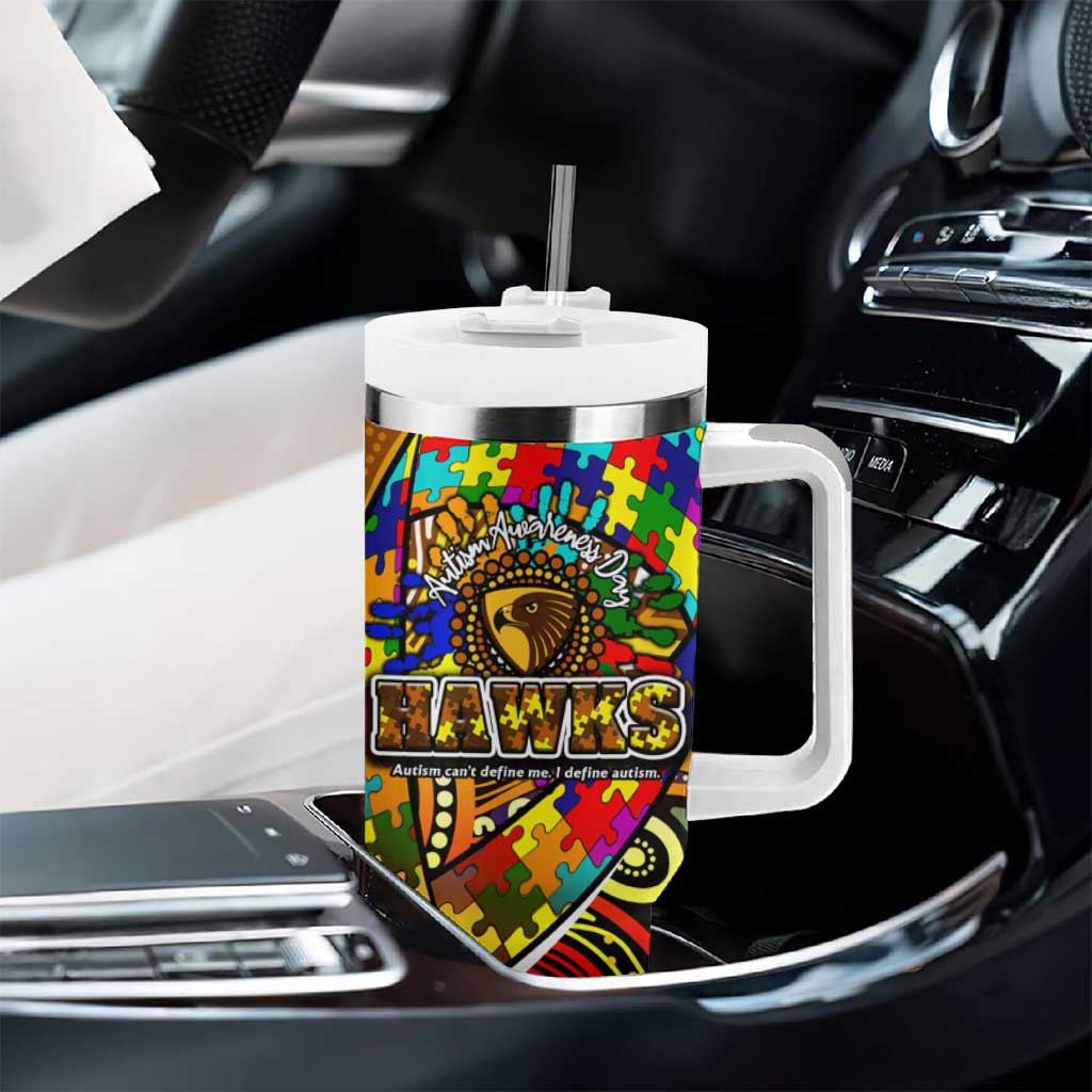 Autism Awareness Australia Hawthorn Hawks Tumbler With Handle Aboriginal Indigenous Art