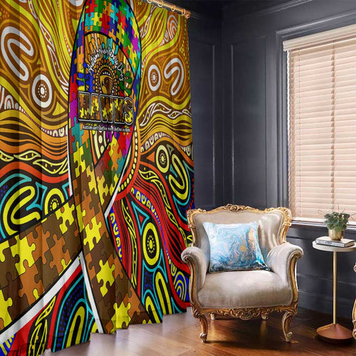 Autism Awareness Australia Hawthorn Hawks Window Curtain Aboriginal Indigenous Art