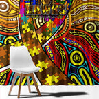 Autism Awareness Australia Hawthorn Hawks Window Curtain Aboriginal Indigenous Art