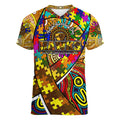 Autism Awareness Australia Hawthorn Hawks Women V-Neck T-Shirt Aboriginal Indigenous Art