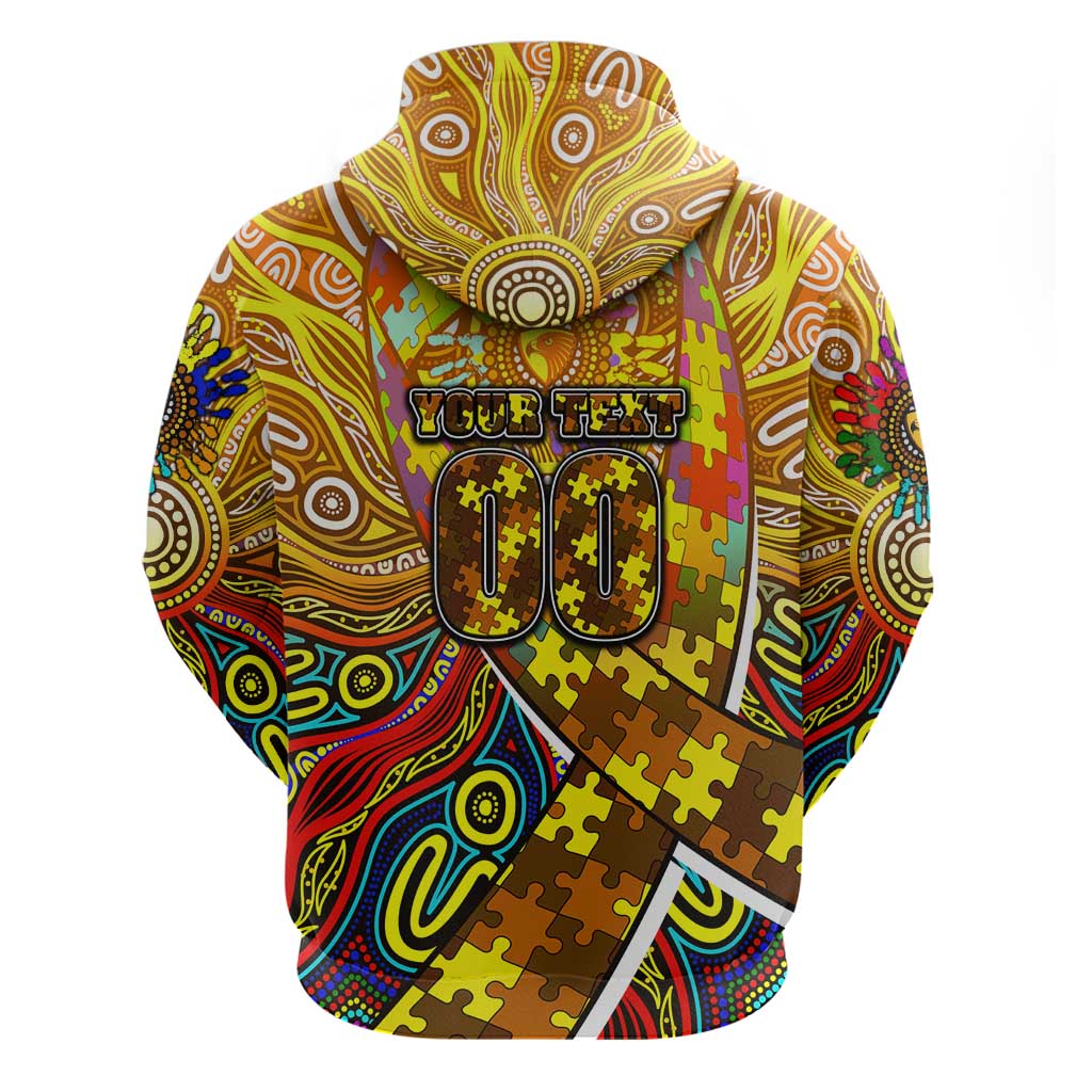 Autism Awareness Australia Hawthorn Hawks Zip Hoodie Aboriginal Indigenous Art