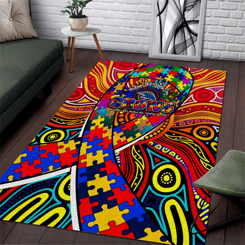 Autism Awareness Australia Adelaide Crows Area Rug Aboriginal Indigenous Art