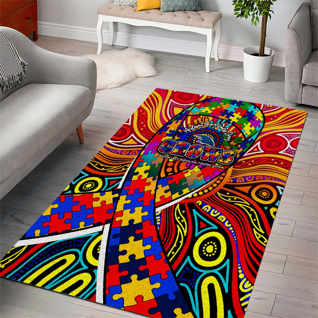 Autism Awareness Australia Adelaide Crows Area Rug Aboriginal Indigenous Art