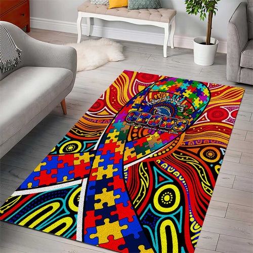 Autism Awareness Australia Adelaide Crows Area Rug Aboriginal Indigenous Art