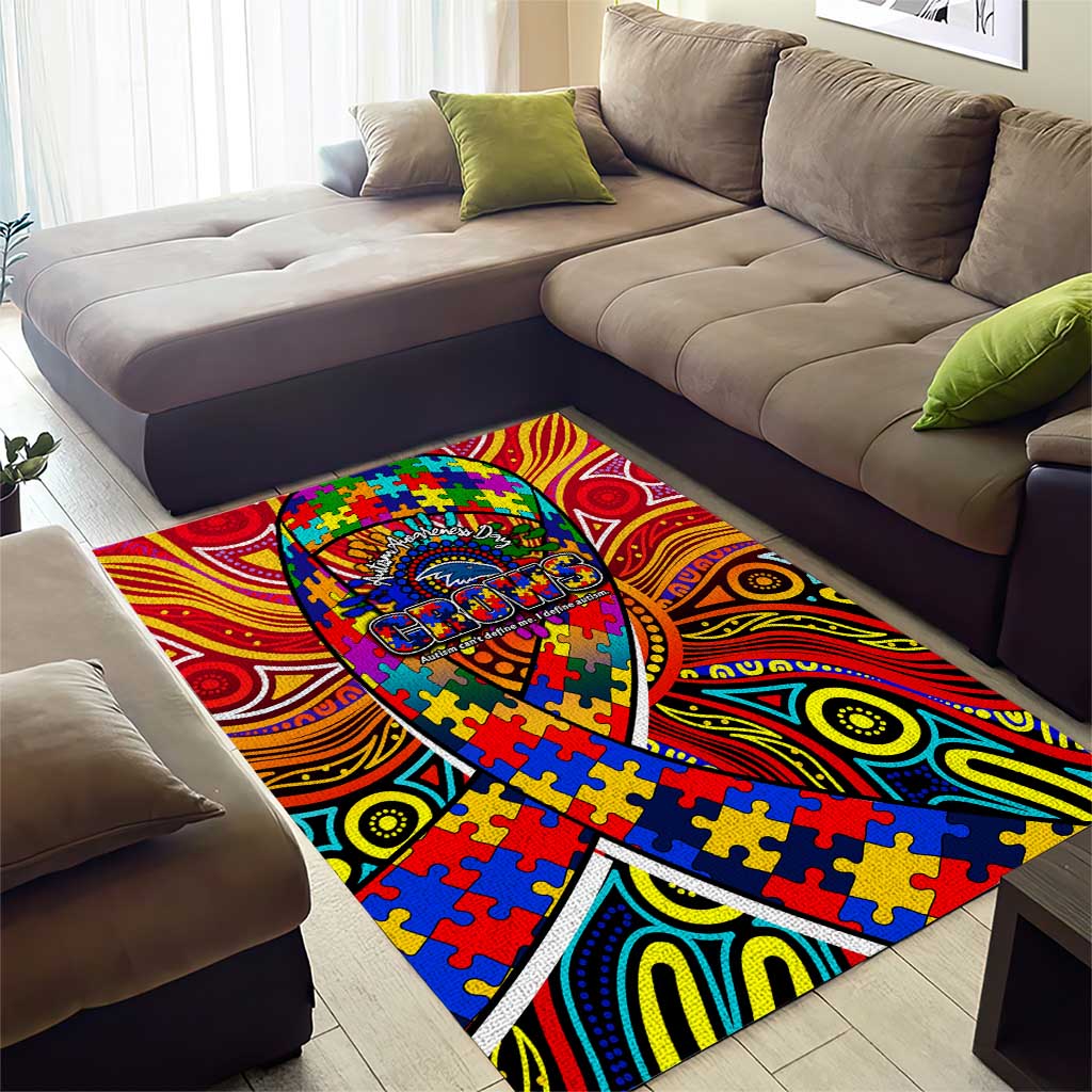 Autism Awareness Australia Adelaide Crows Area Rug Aboriginal Indigenous Art