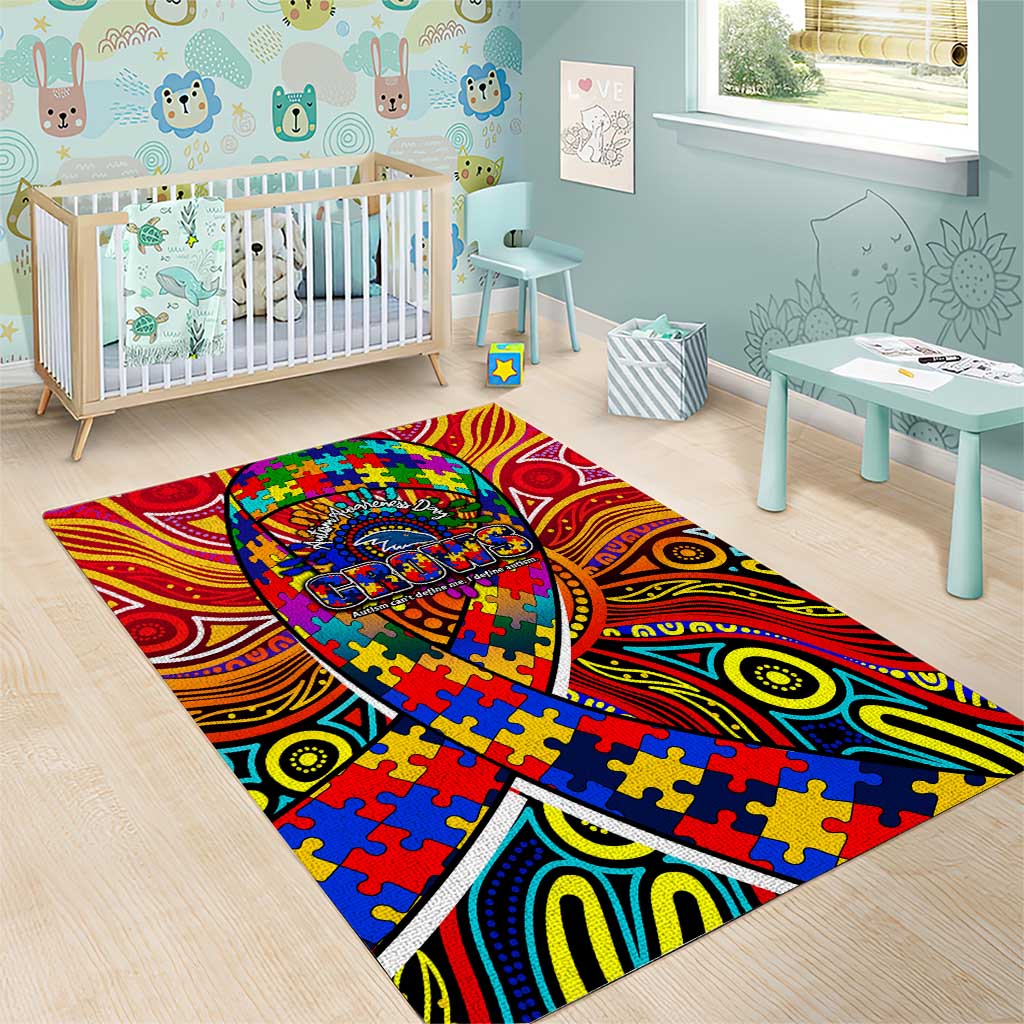 Autism Awareness Australia Adelaide Crows Area Rug Aboriginal Indigenous Art