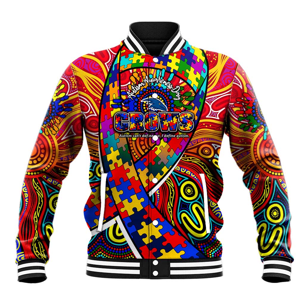 Autism Awareness Australia Adelaide Crows Baseball Jacket Aboriginal Indigenous Art