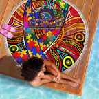 Autism Awareness Australia Adelaide Crows Beach Blanket Aboriginal Indigenous Art
