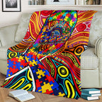 Autism Awareness Australia Adelaide Crows Blanket Aboriginal Indigenous Art