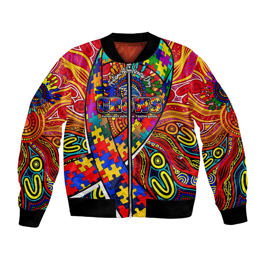 Autism Awareness Australia Adelaide Crows Bomber Jacket Aboriginal Indigenous Art