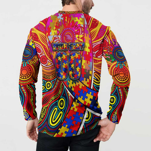 Autism Awareness Australia Adelaide Crows Button Sweatshirt Aboriginal Indigenous Art
