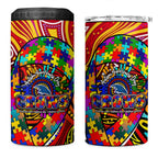Autism Awareness Australia Adelaide Crows 4 in 1 Can Cooler Tumbler Aboriginal Indigenous Art