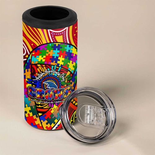 Autism Awareness Australia Adelaide Crows 4 in 1 Can Cooler Tumbler Aboriginal Indigenous Art