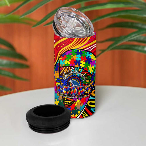 Autism Awareness Australia Adelaide Crows 4 in 1 Can Cooler Tumbler Aboriginal Indigenous Art