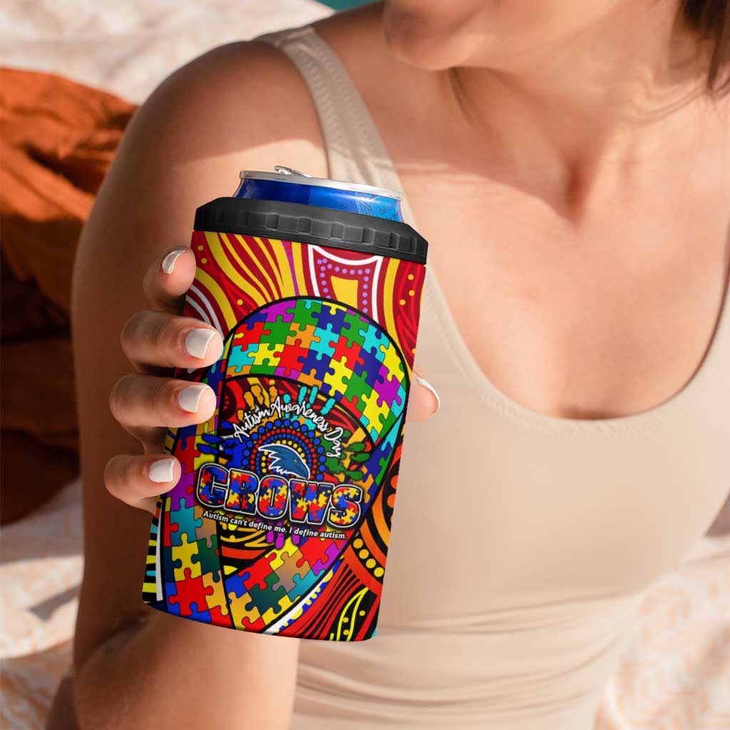 Autism Awareness Australia Adelaide Crows 4 in 1 Can Cooler Tumbler Aboriginal Indigenous Art
