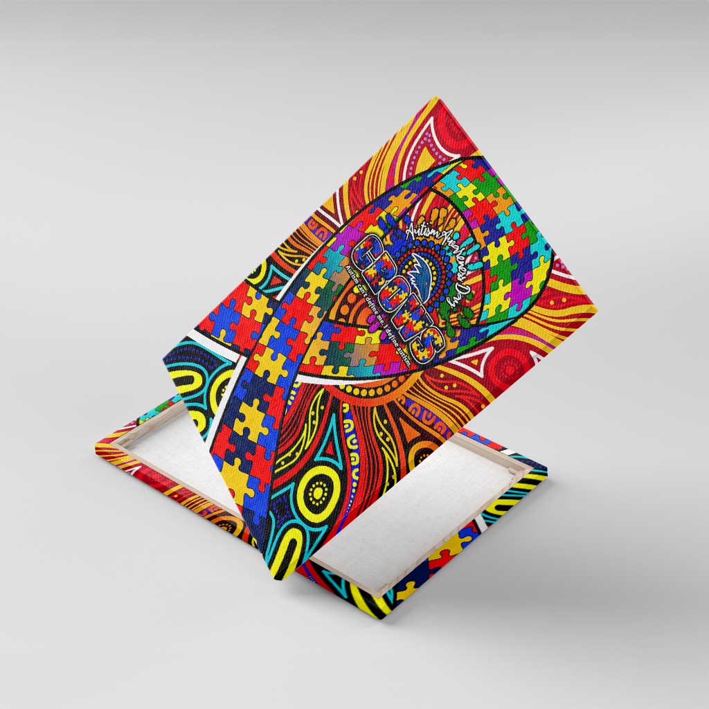 Autism Awareness Australia Adelaide Crows Canvas Wall Art Aboriginal Indigenous Art