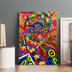 Autism Awareness Australia Adelaide Crows Canvas Wall Art Aboriginal Indigenous Art