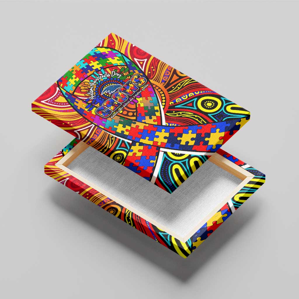 Autism Awareness Australia Adelaide Crows Canvas Wall Art Aboriginal Indigenous Art