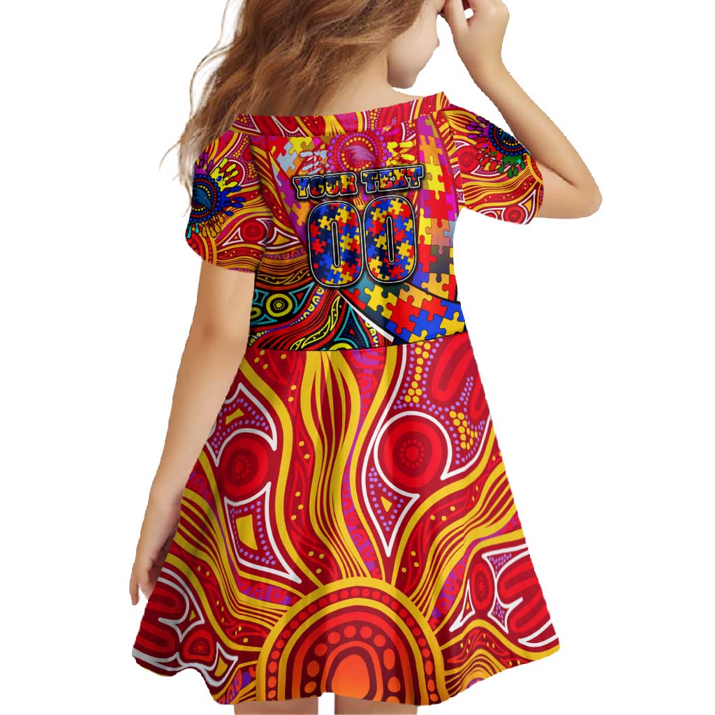 Autism Awareness Australia Adelaide Crows Family Matching Long Sleeve Bodycon Dress and Hawaiian Shirt Aboriginal Indigenous Art