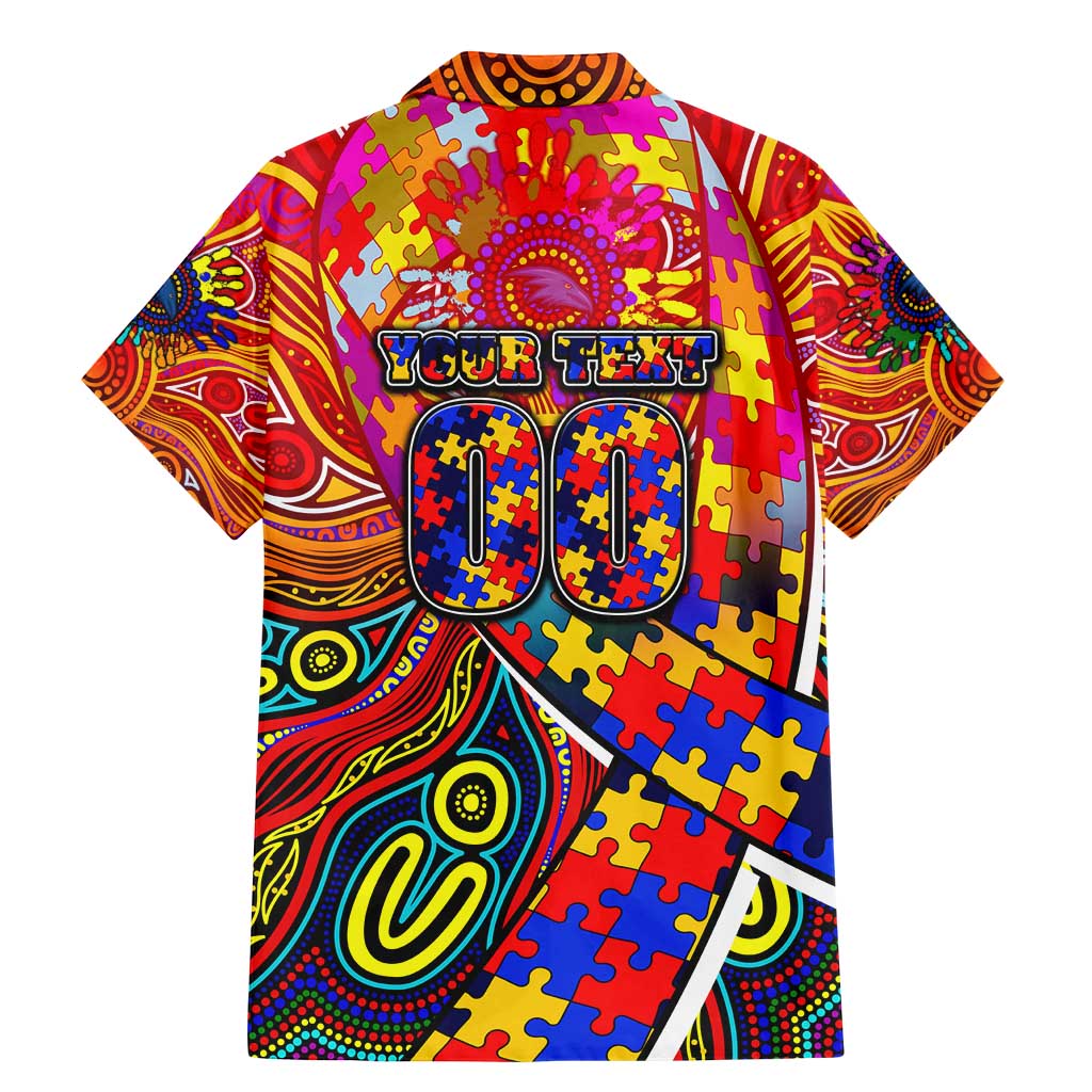 Autism Awareness Australia Adelaide Crows Family Matching Mermaid Dress and Hawaiian Shirt Aboriginal Indigenous Art