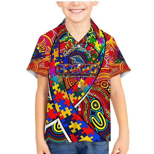 Autism Awareness Australia Adelaide Crows Family Matching Mermaid Dress and Hawaiian Shirt Aboriginal Indigenous Art