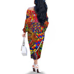 Autism Awareness Australia Adelaide Crows Family Matching Off The Shoulder Long Sleeve Dress and Hawaiian Shirt Aboriginal Indigenous Art