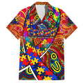 Autism Awareness Australia Adelaide Crows Family Matching Off Shoulder Maxi Dress and Hawaiian Shirt Aboriginal Indigenous Art