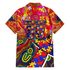 Autism Awareness Australia Adelaide Crows Family Matching Puletasi and Hawaiian Shirt Aboriginal Indigenous Art