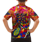 Autism Awareness Australia Adelaide Crows Family Matching Summer Maxi Dress and Hawaiian Shirt Aboriginal Indigenous Art